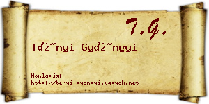 Tényi Gyöngyi névjegykártya