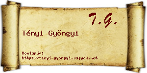 Tényi Gyöngyi névjegykártya